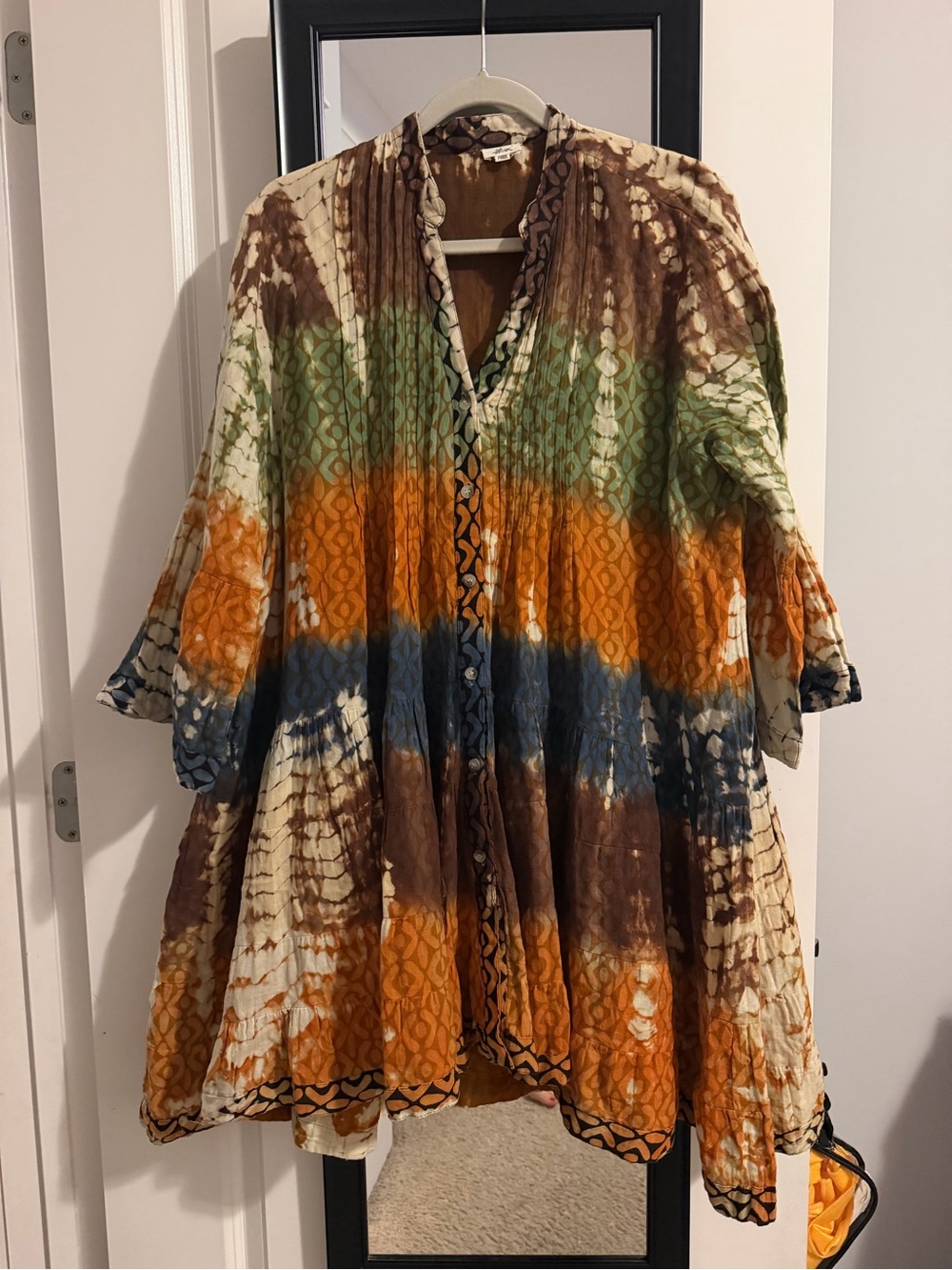 Tie-Dye Button Front Boho Tunic or dress  - purchase in Mallorca